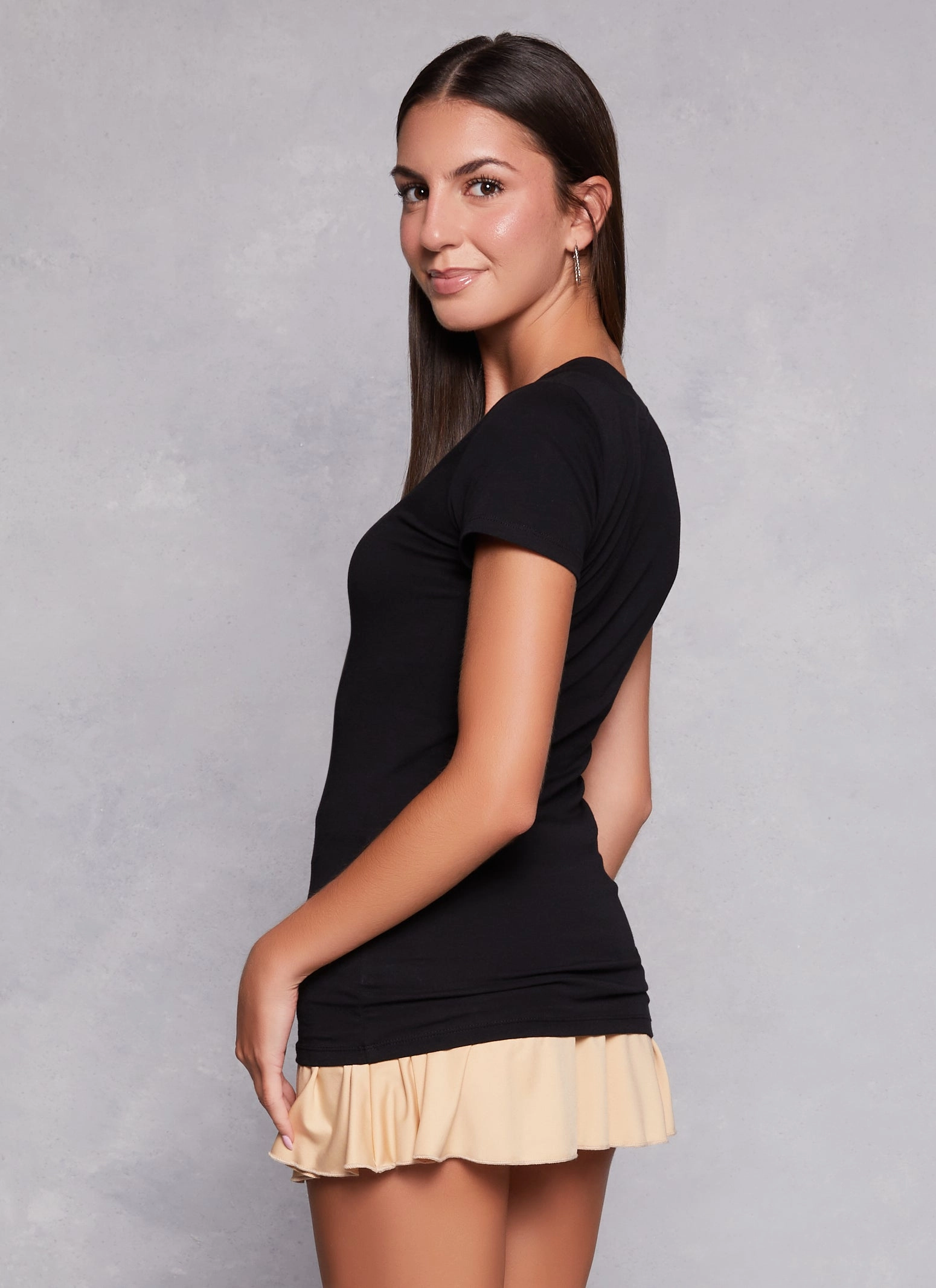 Basic V Neck Short Sleeve Tee