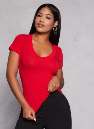 Basic V Neck Short Sleeve Tee