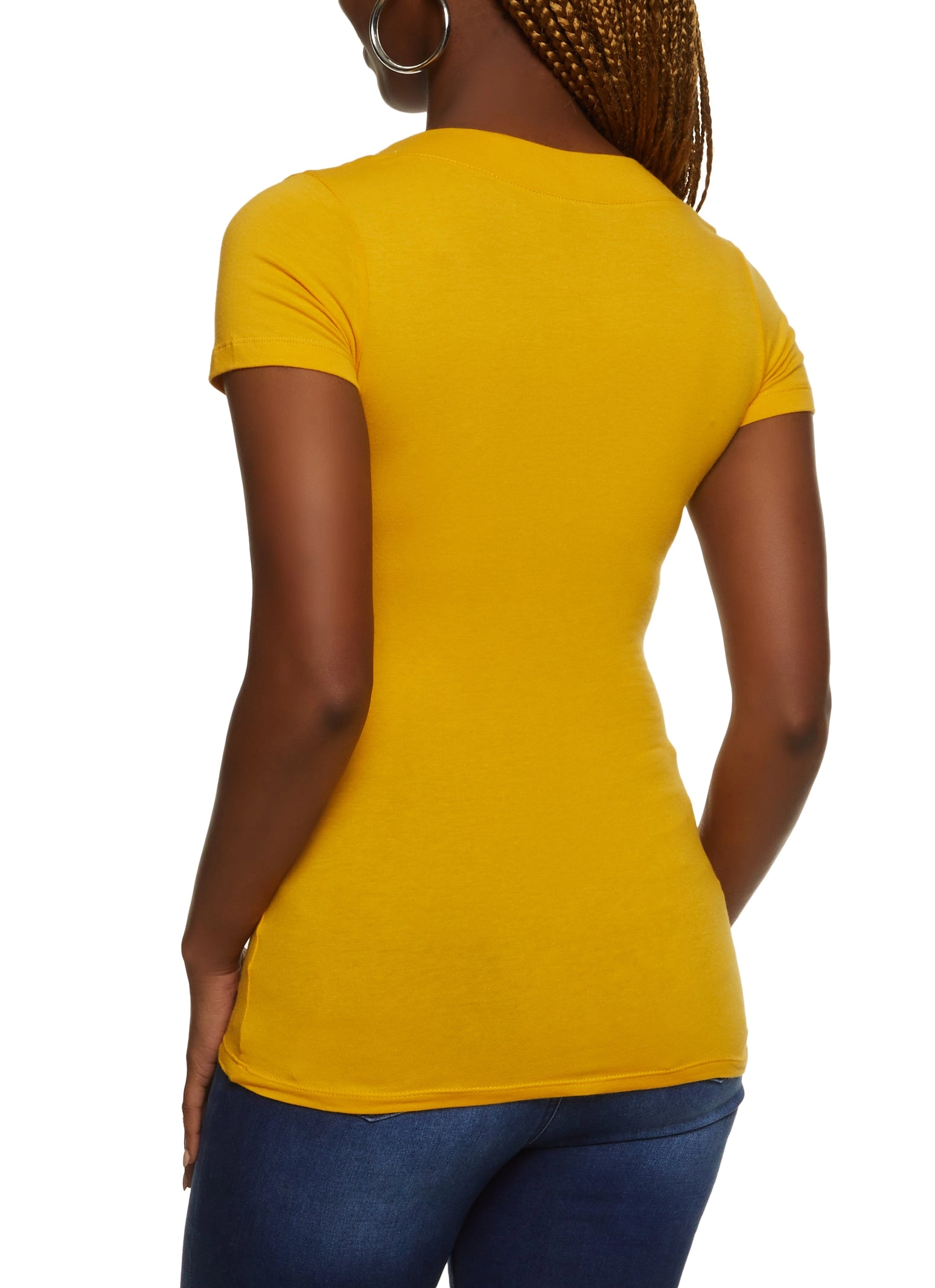 Basic V Neck Short Sleeve Tee