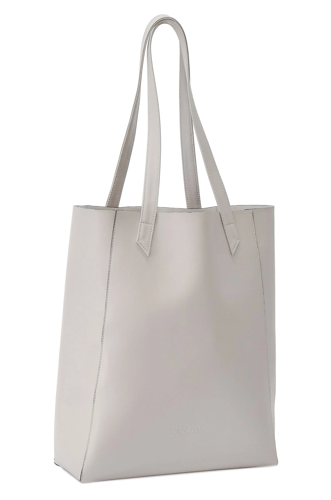 Basic Vegan Leather Everyday Tote Bag | Stone