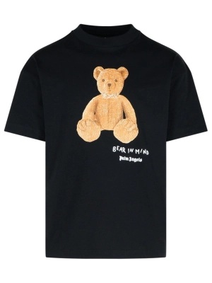 'Bear' Black Cotton T-Shirt