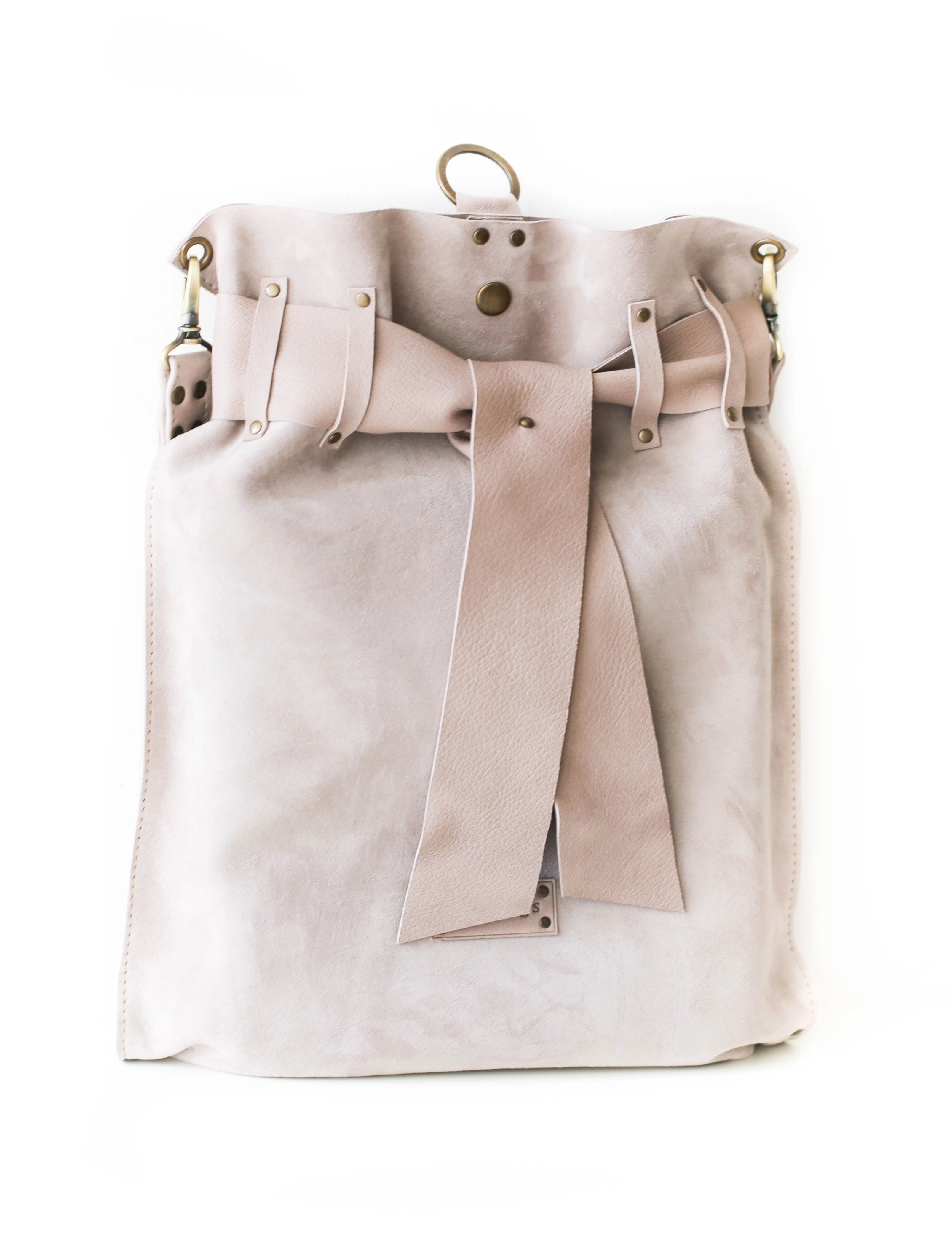 Beige Suede Backpack
