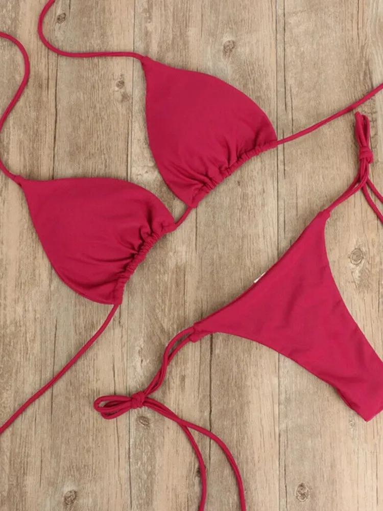 Bikini T-Back Low Rise Thong Bandage Style