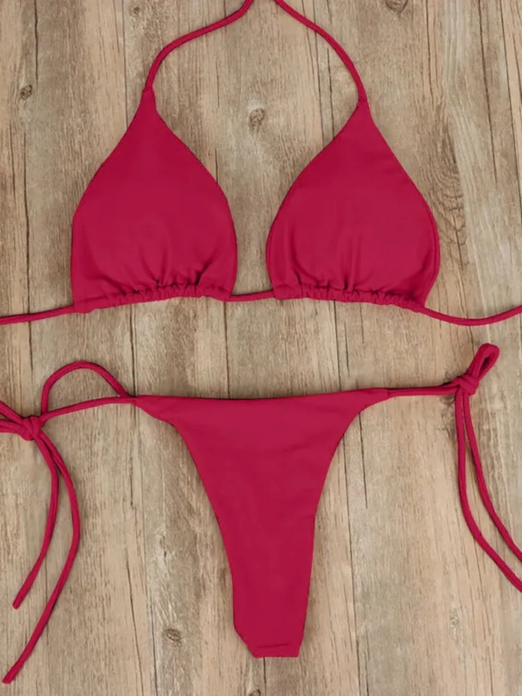 Bikini T-Back Low Rise Thong Bandage Style