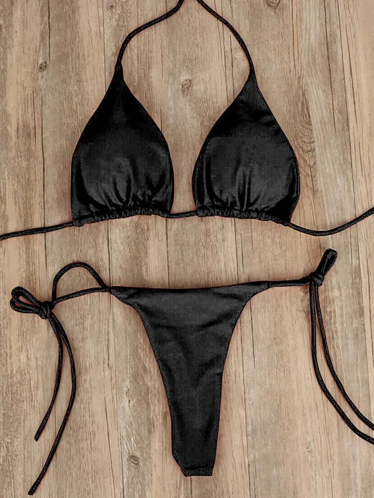 Bikini T-Back Low Rise Thong Bandage Style