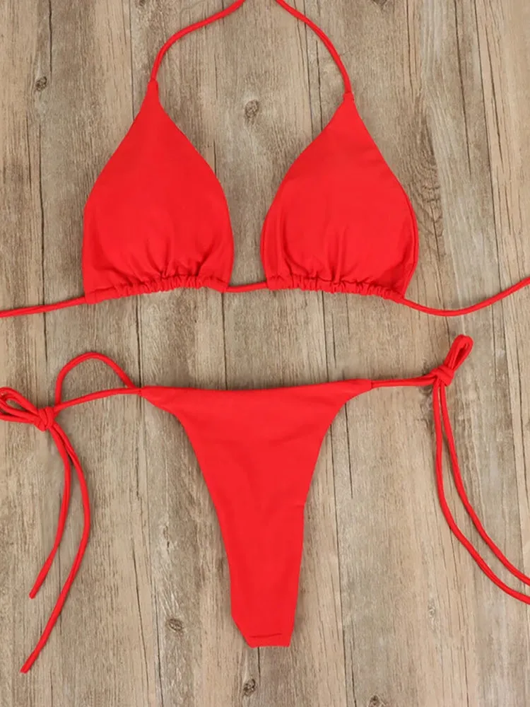 Bikini T-Back Low Rise Thong Bandage Style