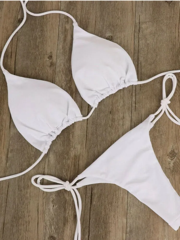 Bikini T-Back Low Rise Thong Bandage Style