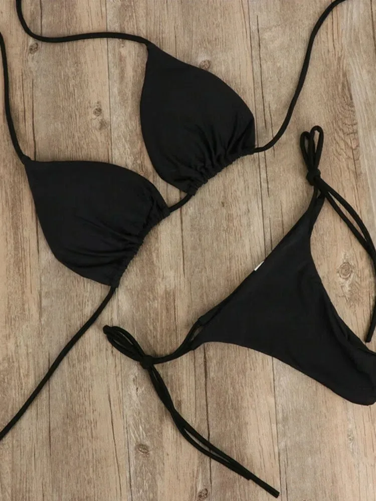 Bikini T-Back Low Rise Thong Bandage Style
