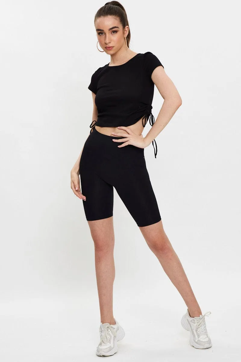 Black Drawstring T Shirt