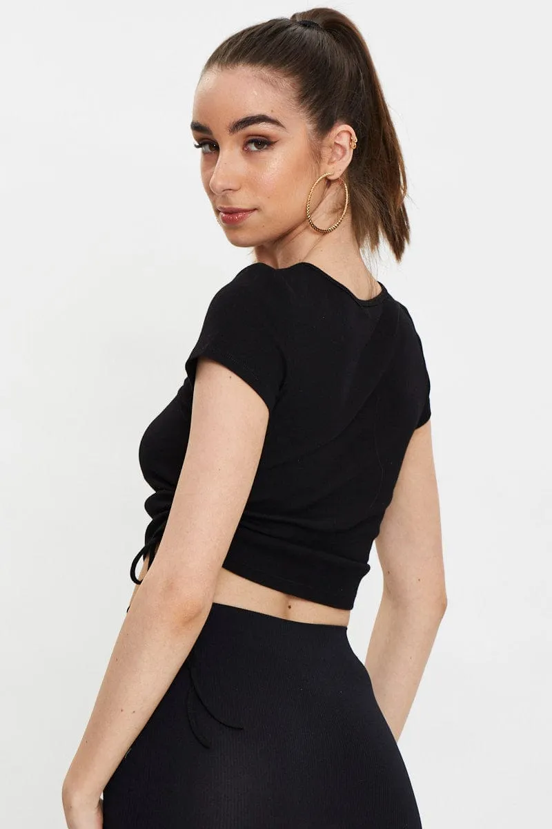 Black Drawstring T Shirt