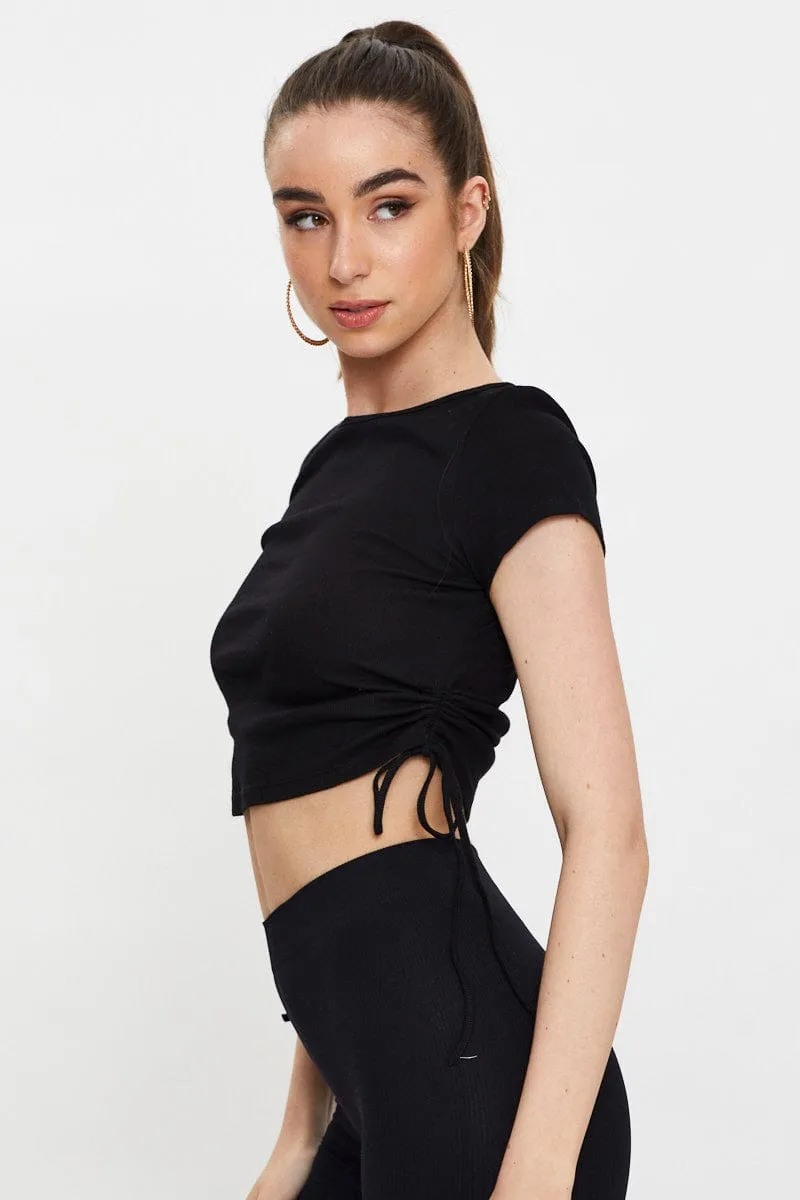 Black Drawstring T Shirt