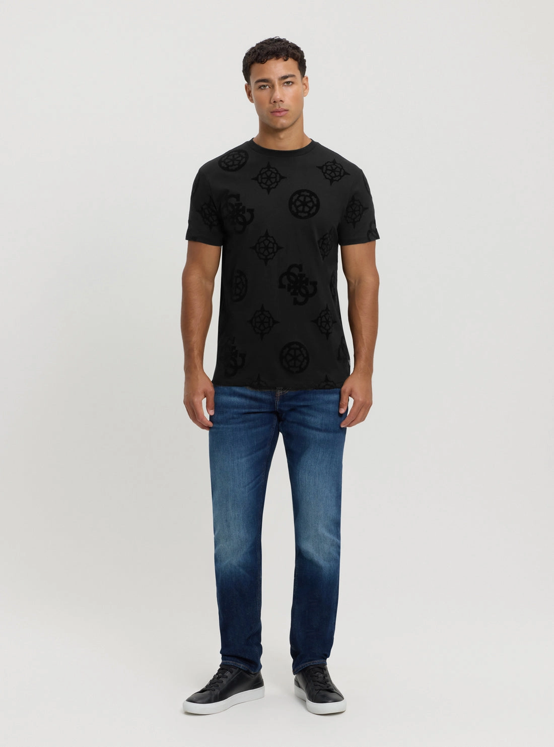 Black Peony Print T-Shirt