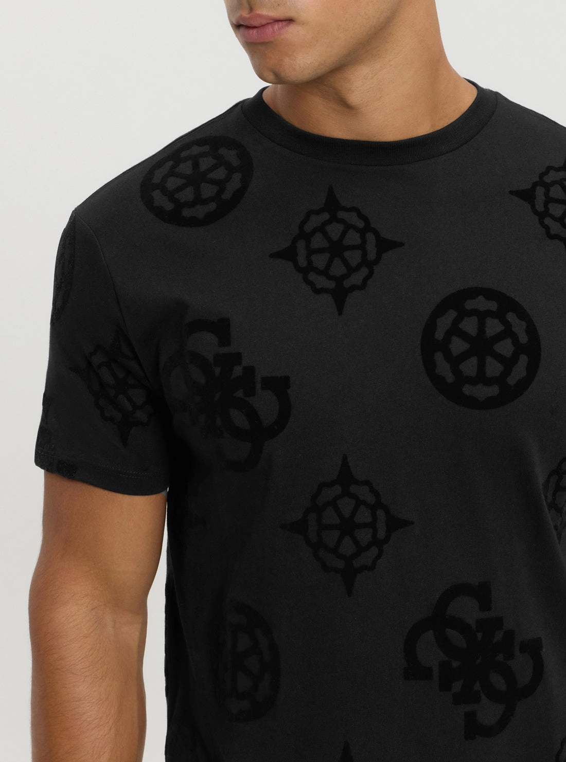 Black Peony Print T-Shirt