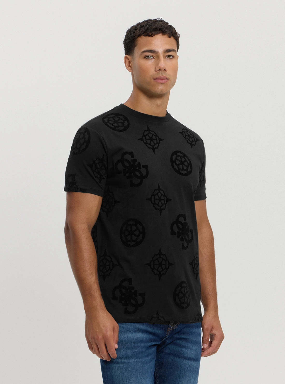 Black Peony Print T-Shirt