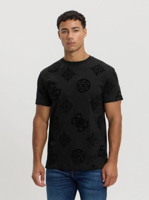 Black Peony Print T-Shirt