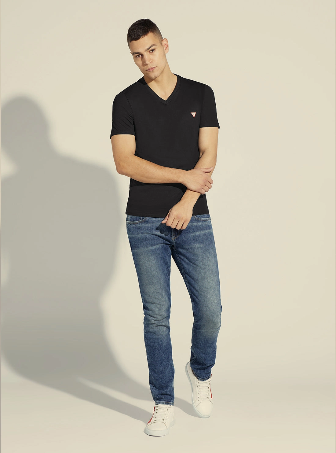 Black V-Neck Core Logo T-Shirt