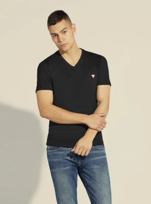 Black V-Neck Core Logo T-Shirt