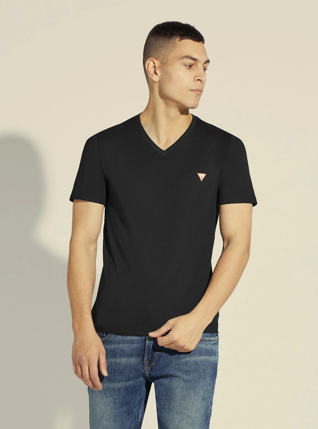 Black V-Neck Core Logo T-Shirt