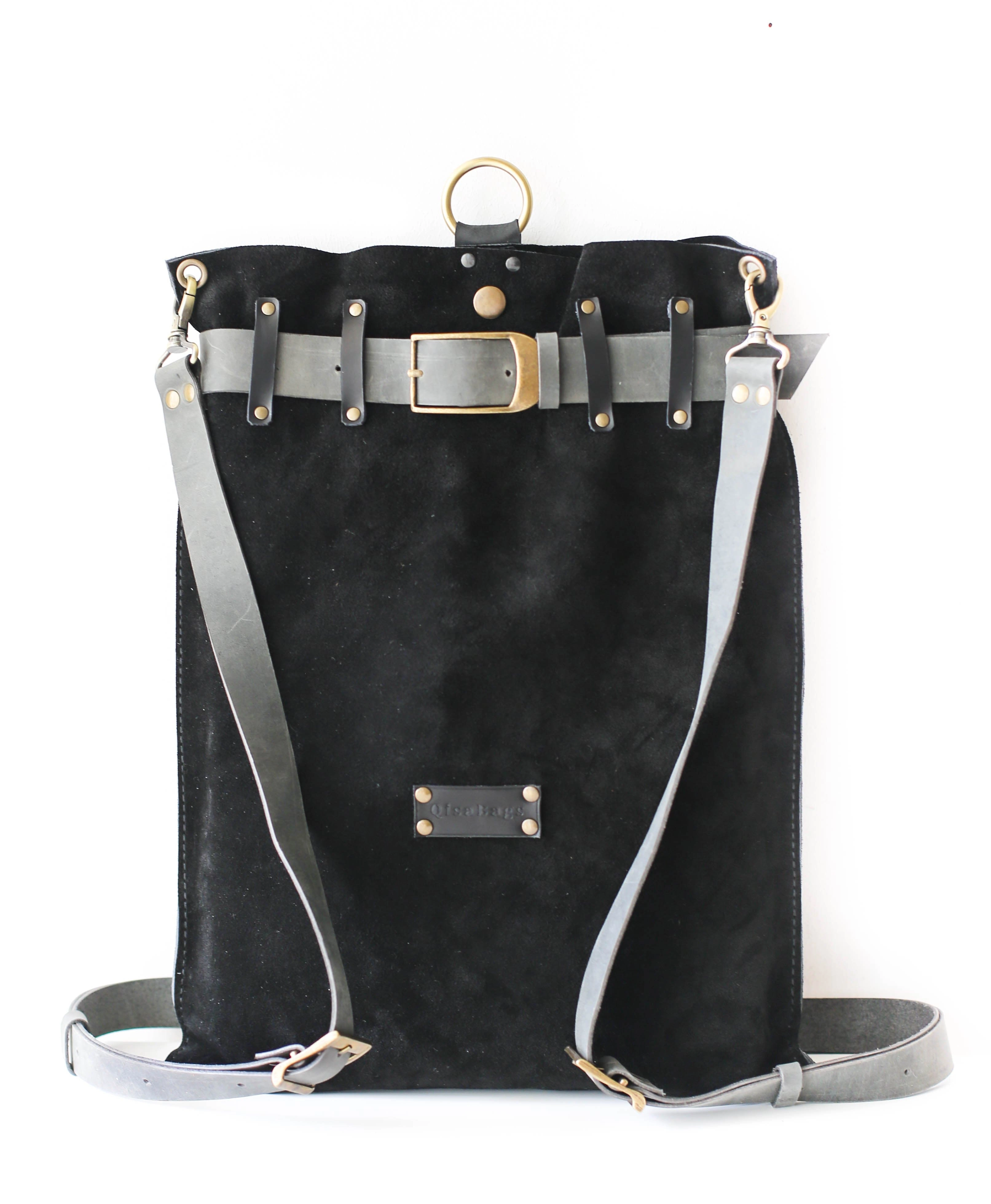 Black w/Gray Suede Backpack