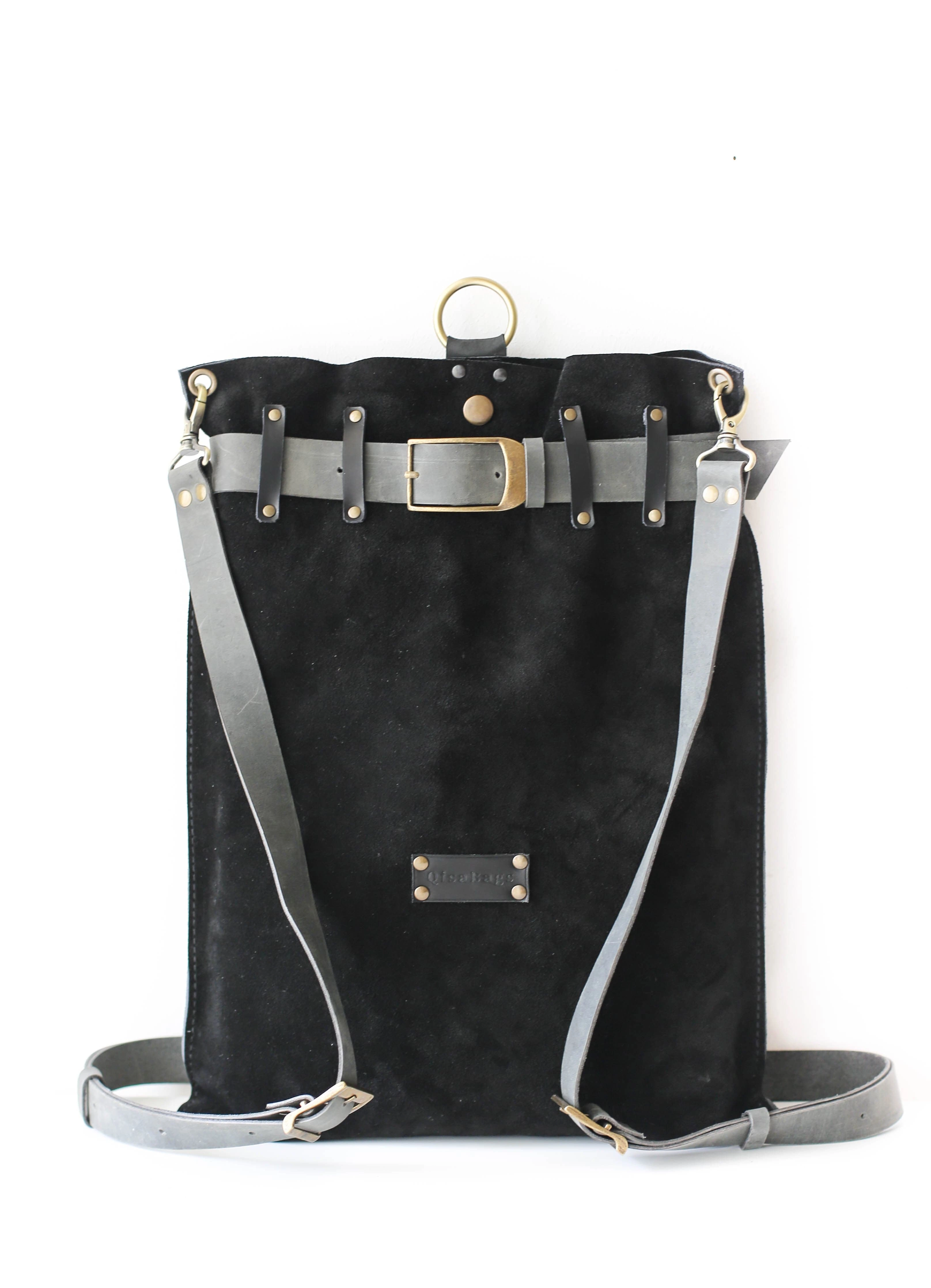 Black w/Gray Suede Backpack