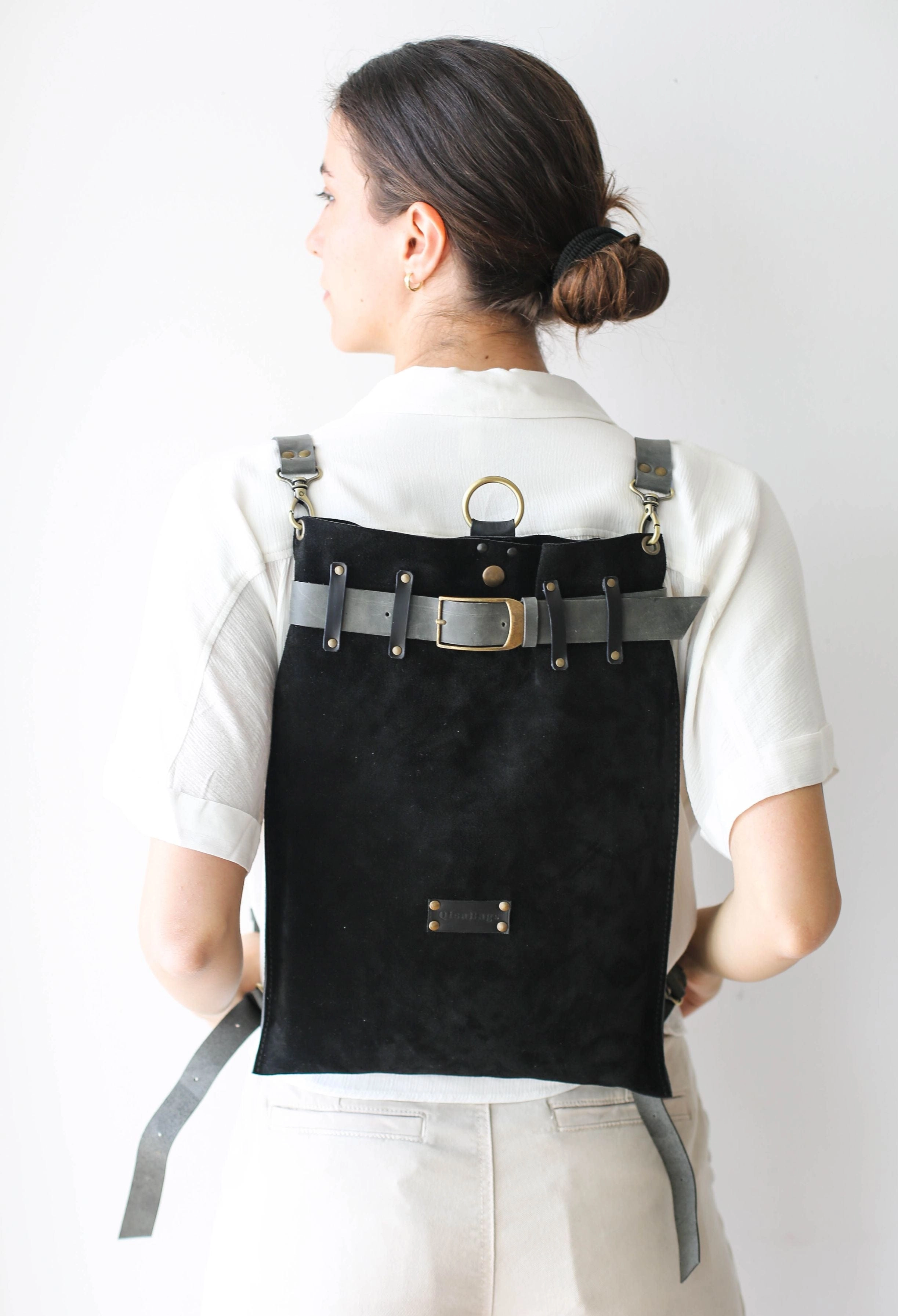 Black w/Gray Suede Backpack