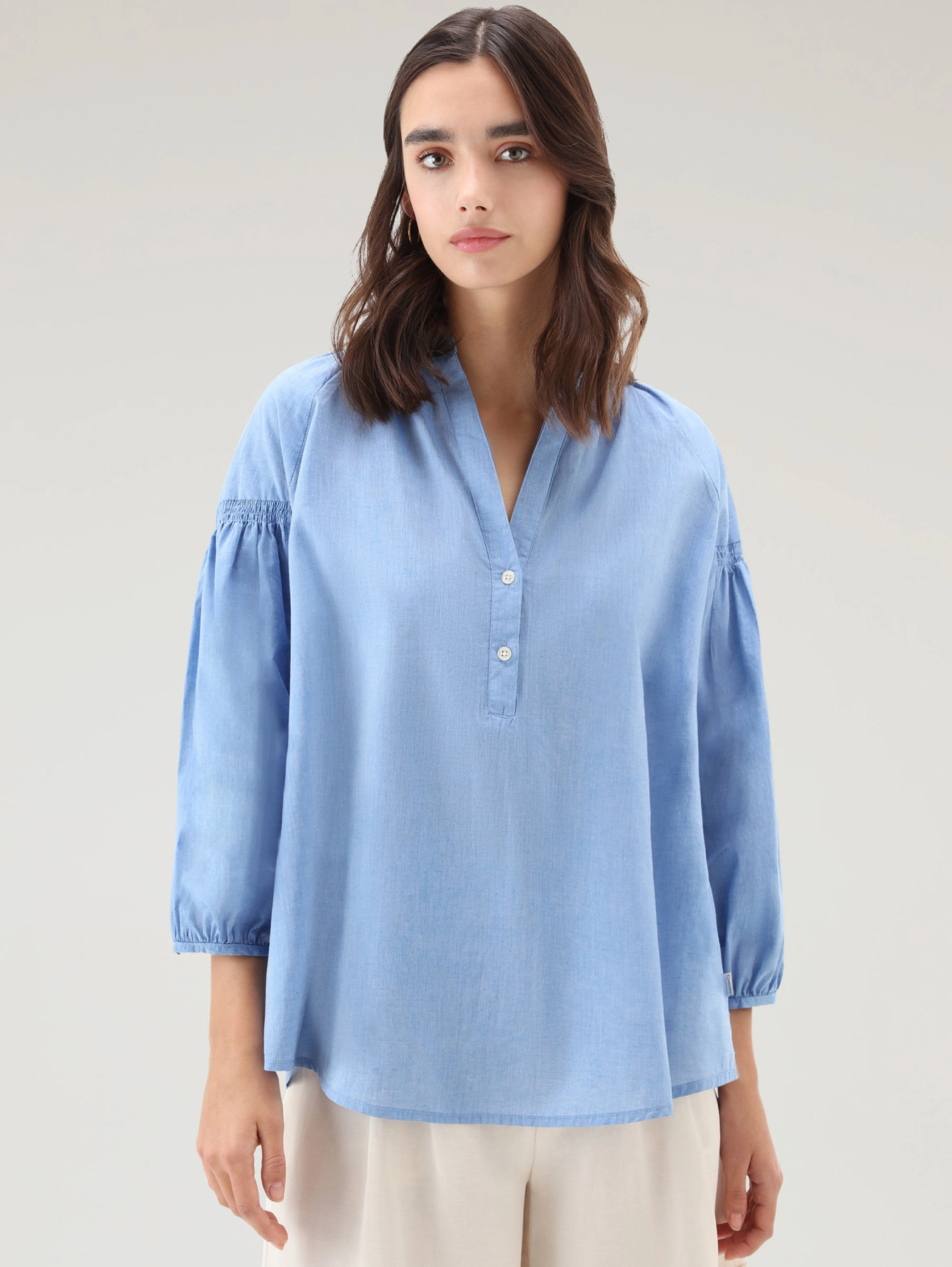 Blouse in Chambray Voluminous Indigo