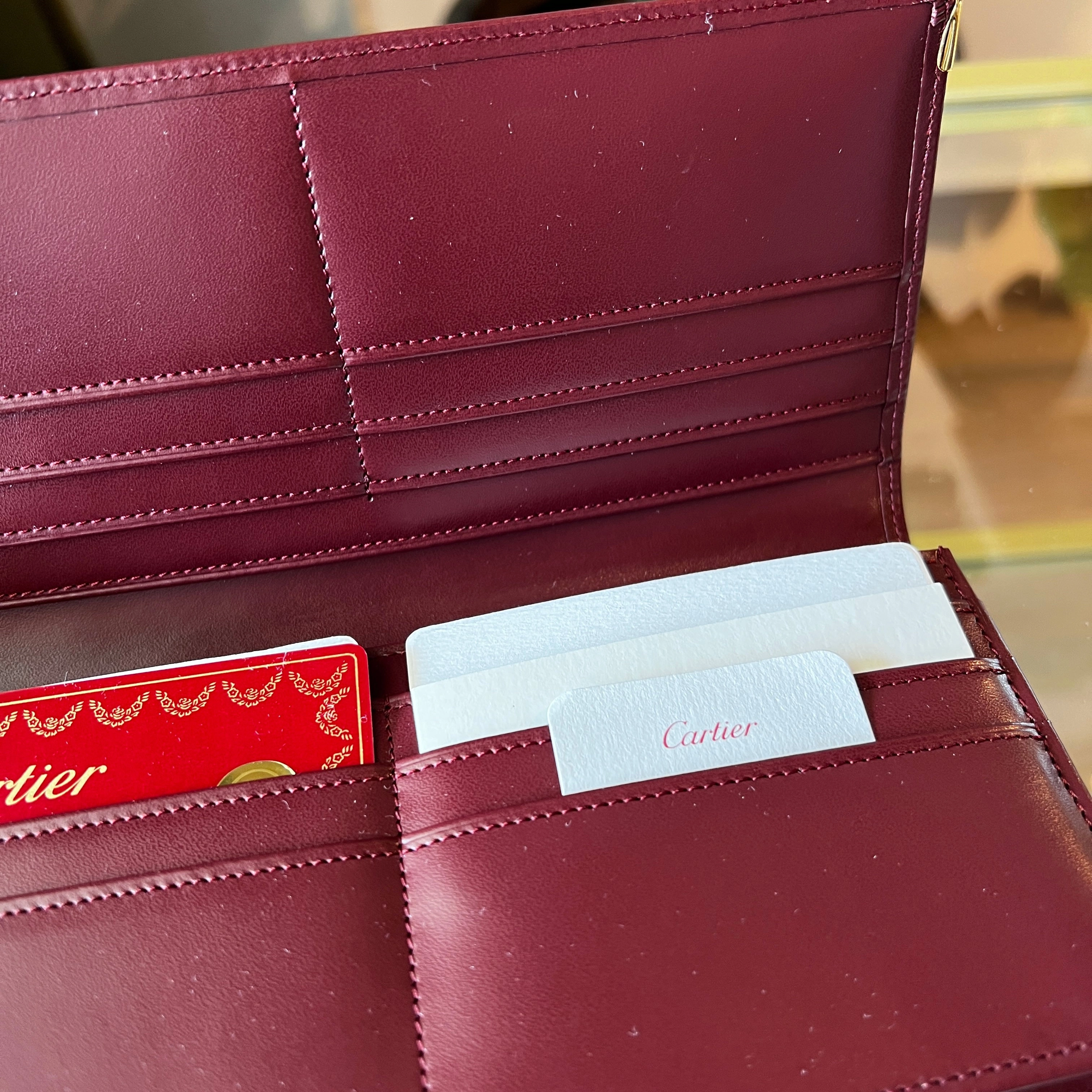 CARTIER Must de Cartier Continental Red Leather Long Wallet