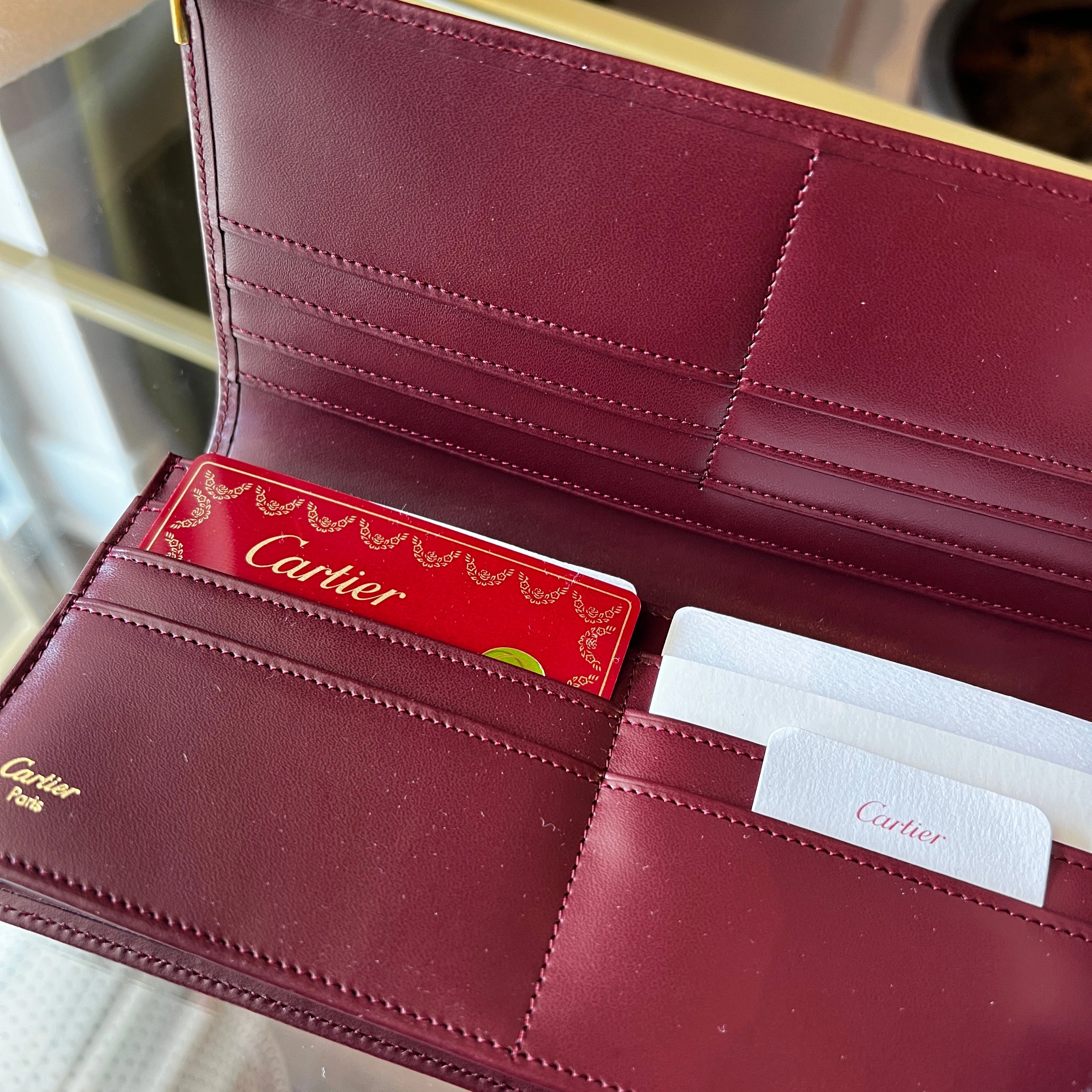 CARTIER Must de Cartier Continental Red Leather Long Wallet