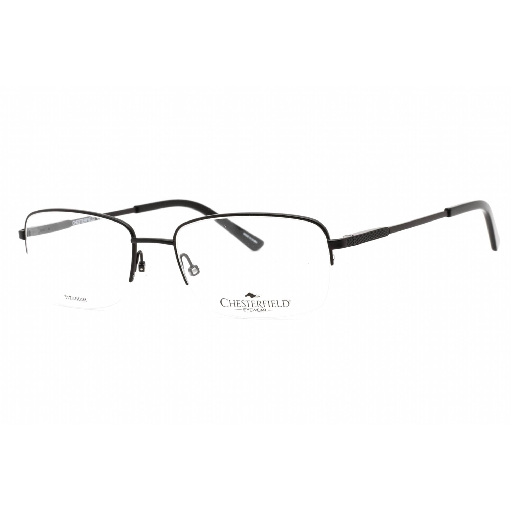 Chesterfield Men's Eyeglasses - Matte Black Rectangular Metal Frame | CH 891/T 0003 00