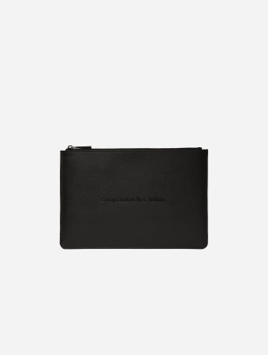 Classic Essentials Apple Leather Vegan Pouch | Black