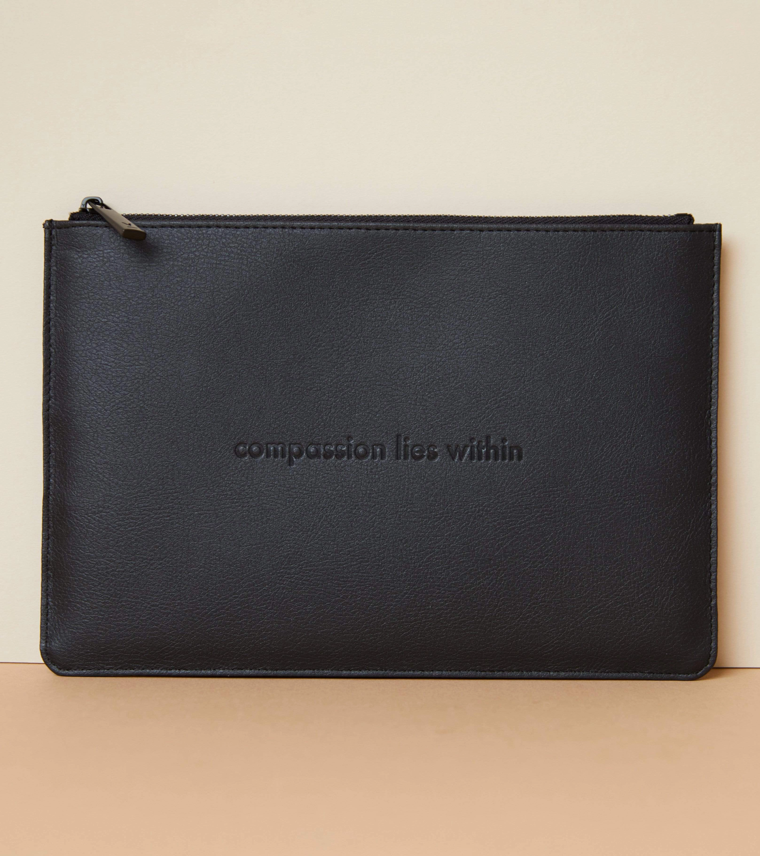 Classic Essentials Apple Leather Vegan Pouch | Black