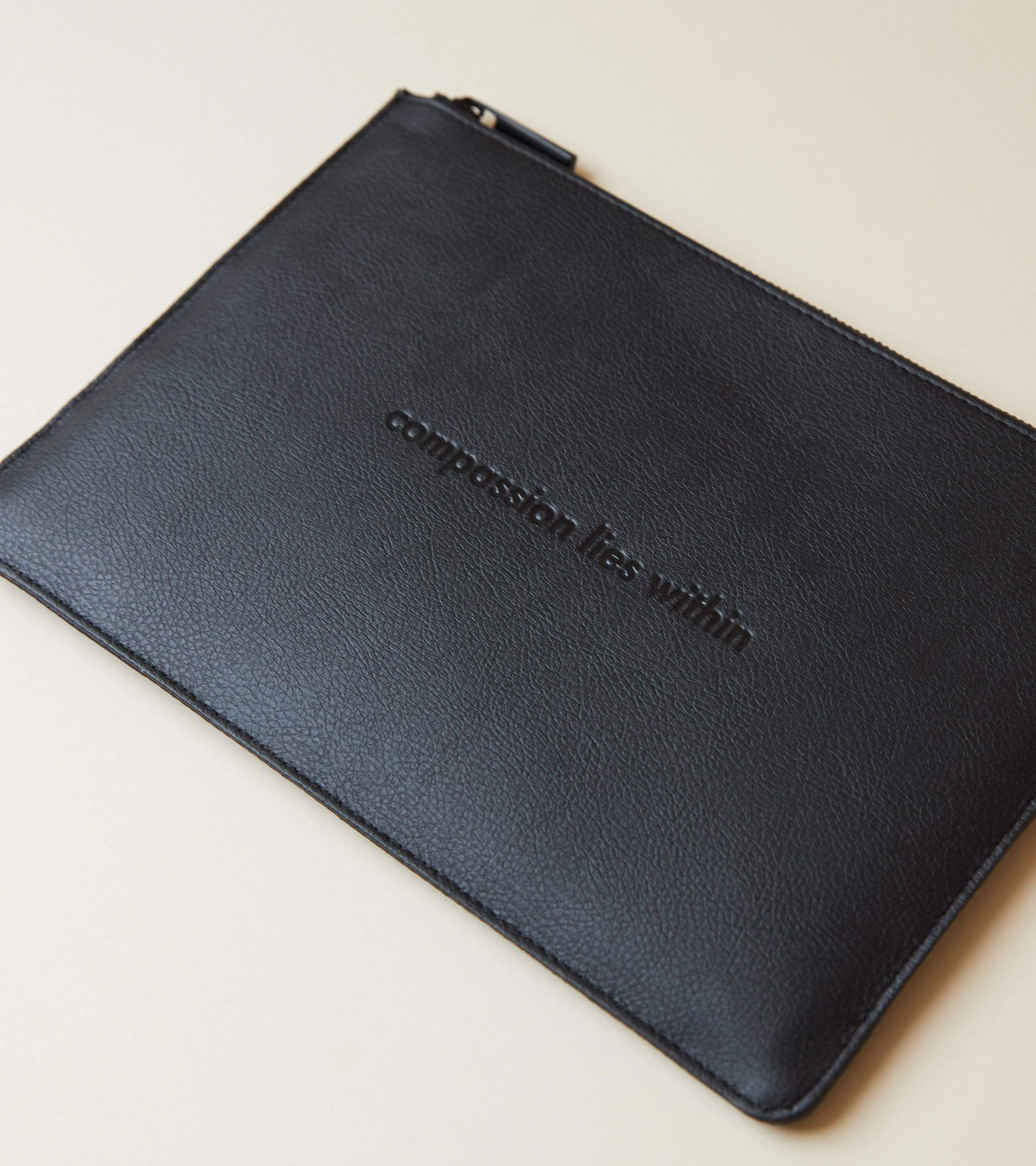 Classic Essentials Apple Leather Vegan Pouch | Black