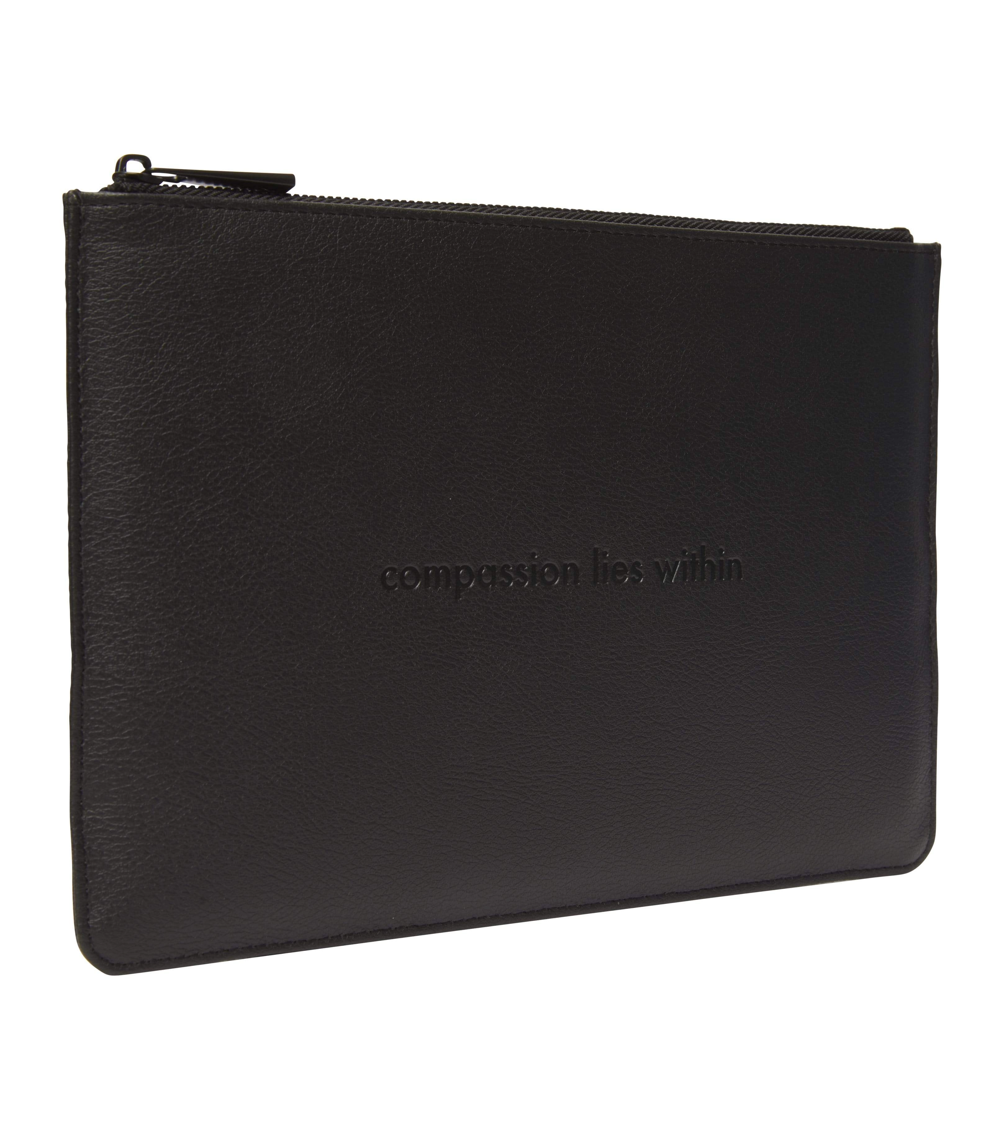 Classic Essentials Apple Leather Vegan Pouch | Black