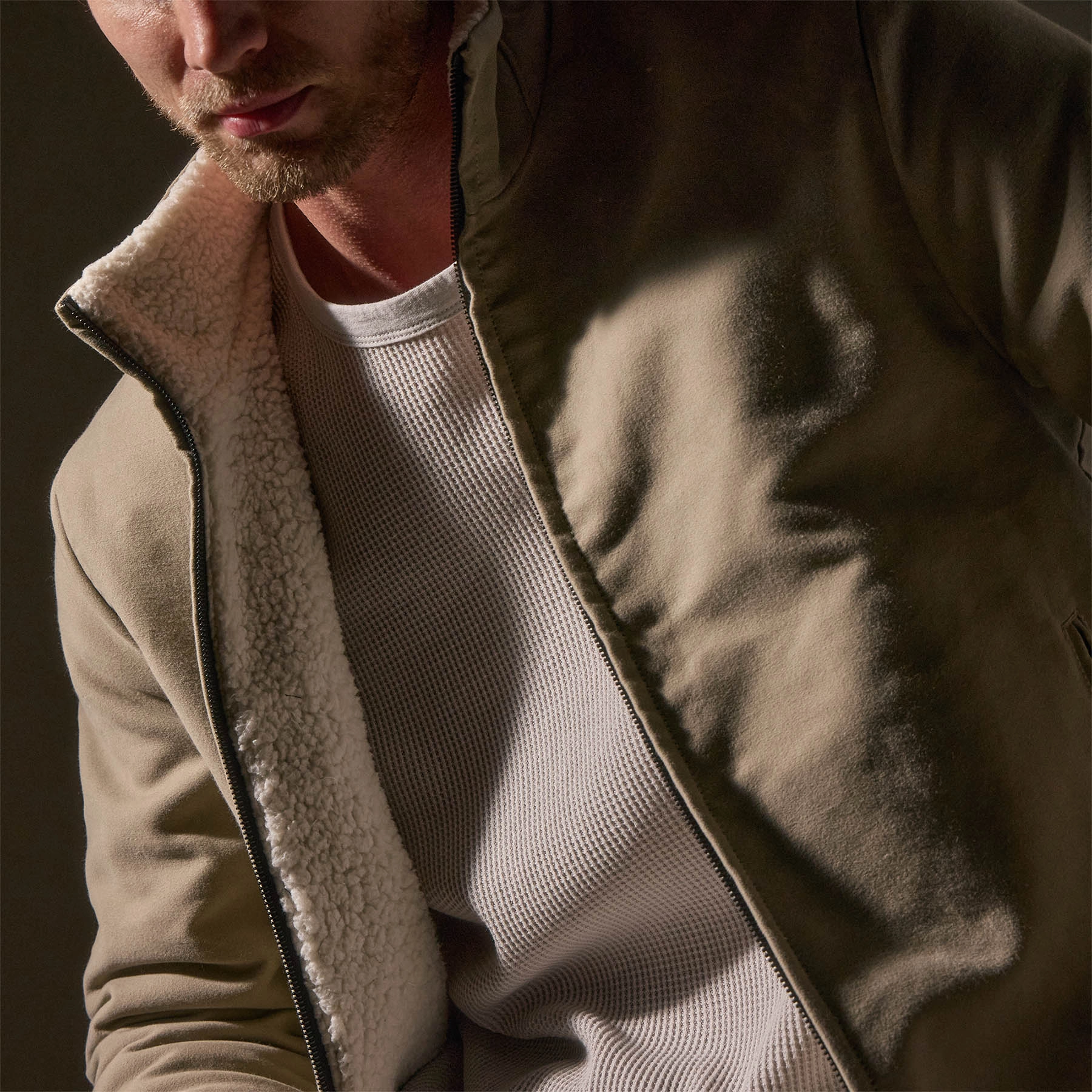 Cotton Moleskin Flight Jacket - Overcast