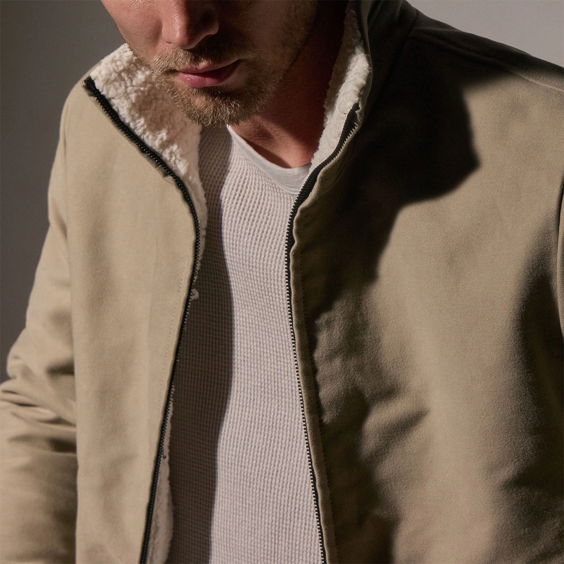 Cotton Moleskin Flight Jacket - Overcast