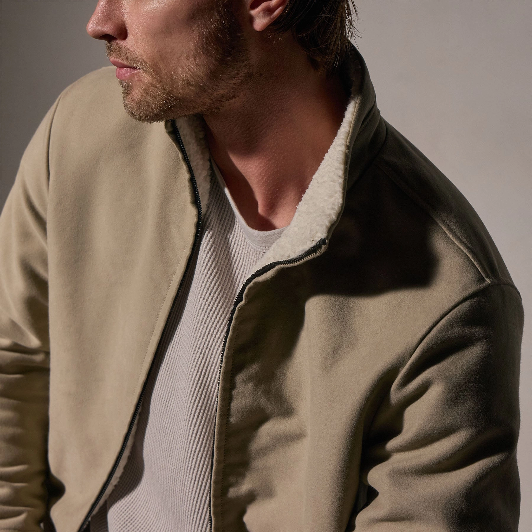 Cotton Moleskin Flight Jacket - Overcast