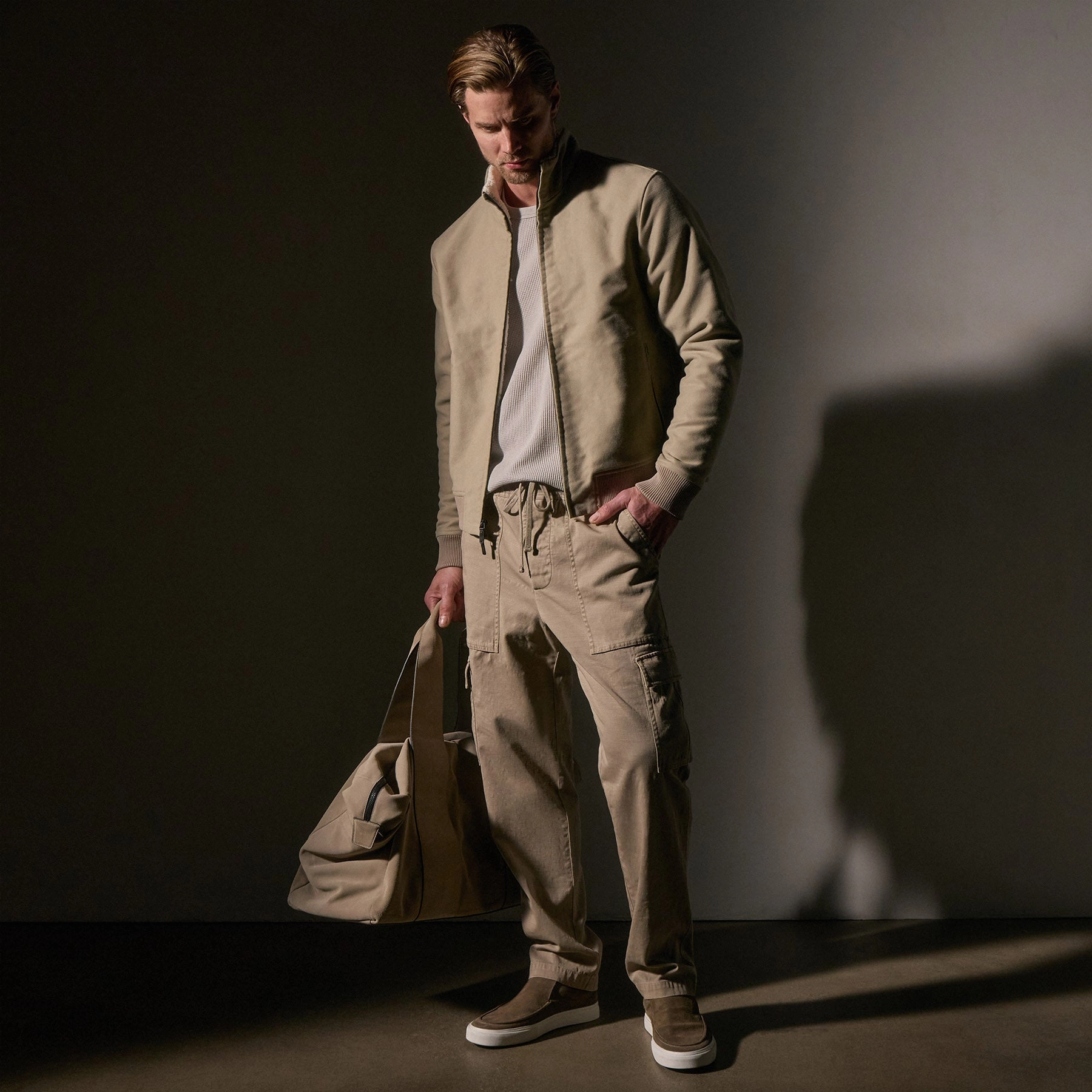 Cotton Moleskin Flight Jacket - Overcast