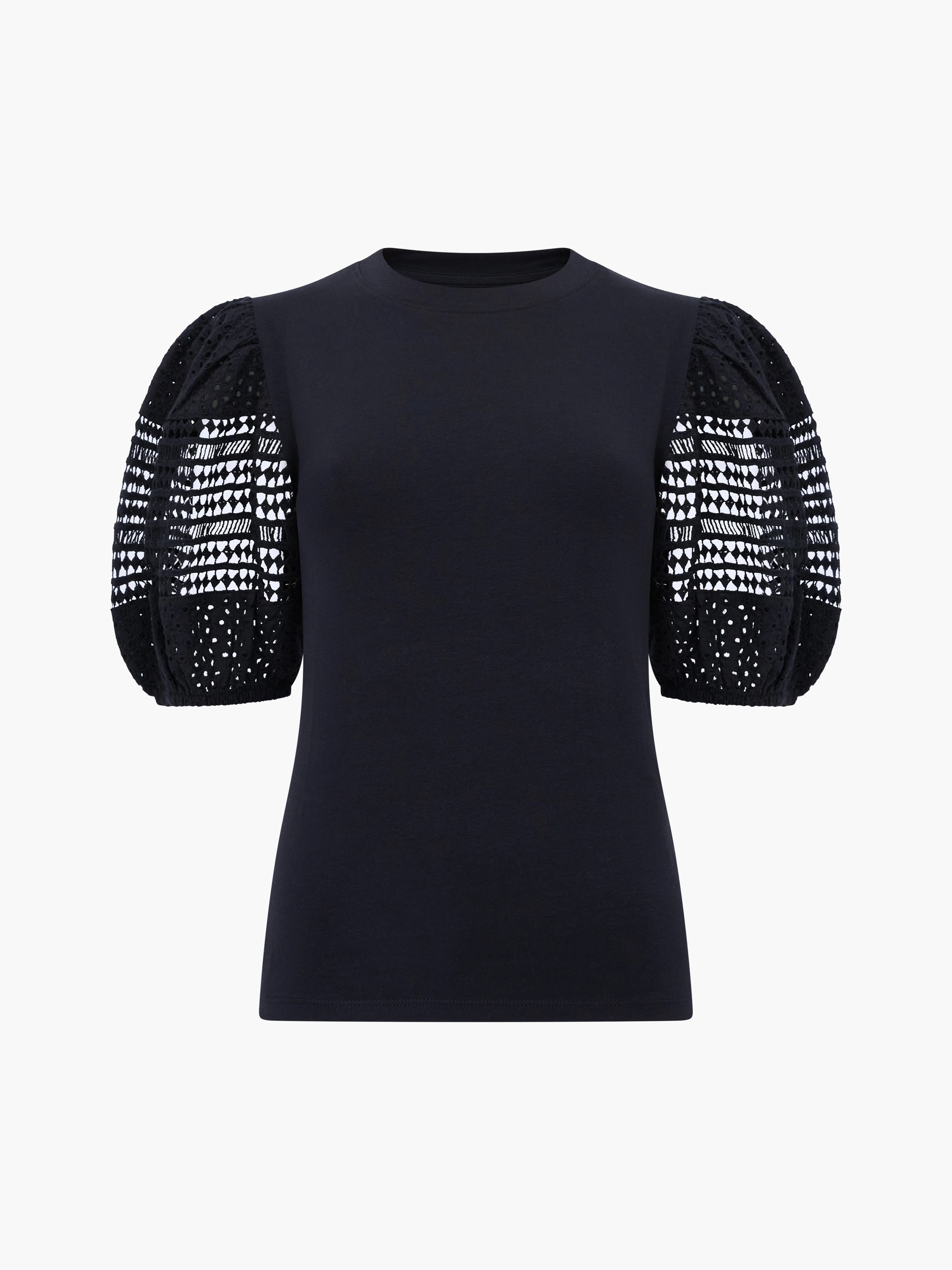 Crochet Lace Puff Sleeve Top