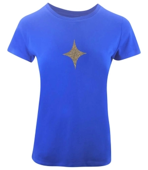 Designing Hollywood  X Madison Maison™ Cotton Mid Blue Star Lady  T Shirt