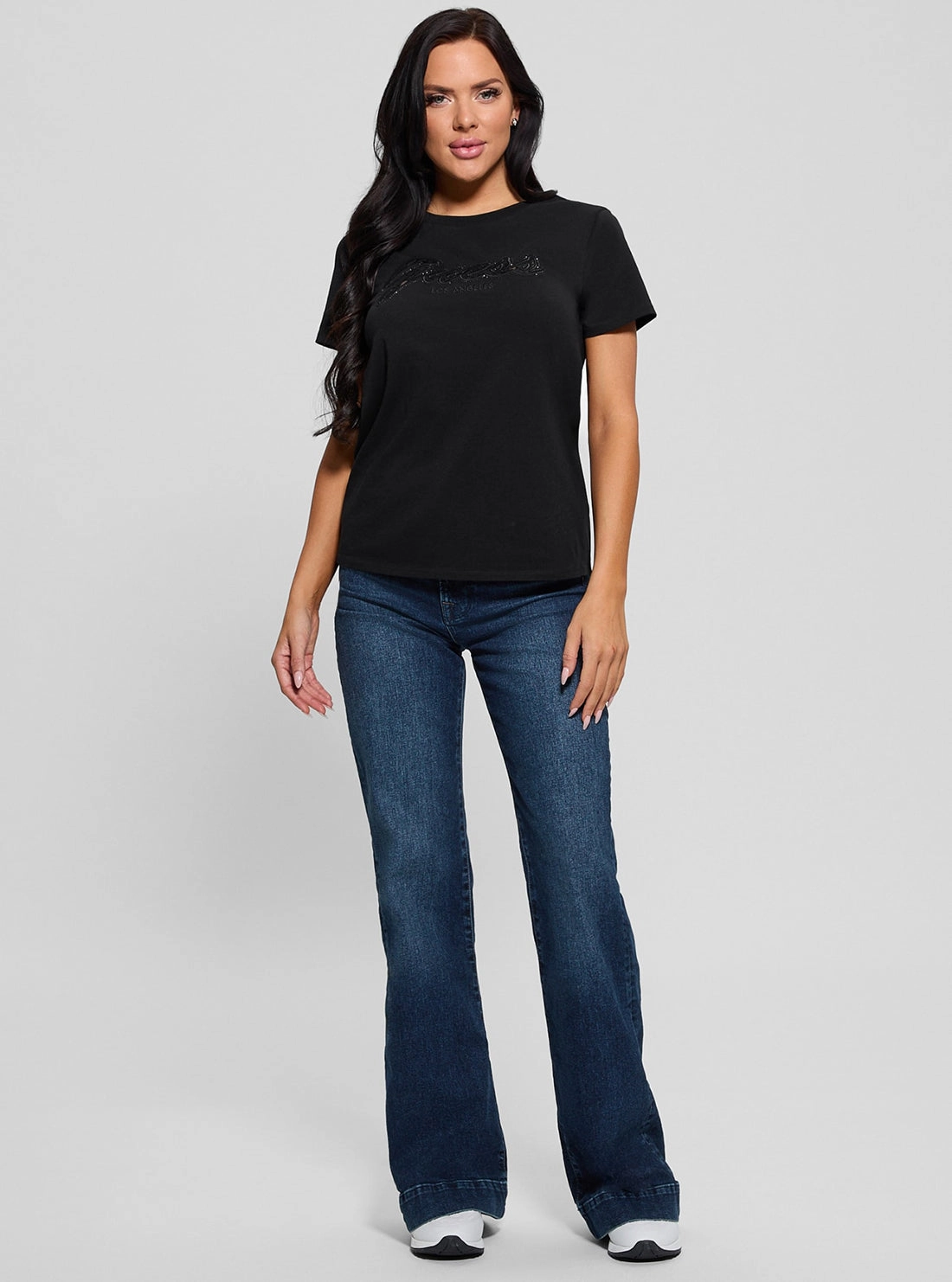 Eco Black Script Lace Logo T-Shirt