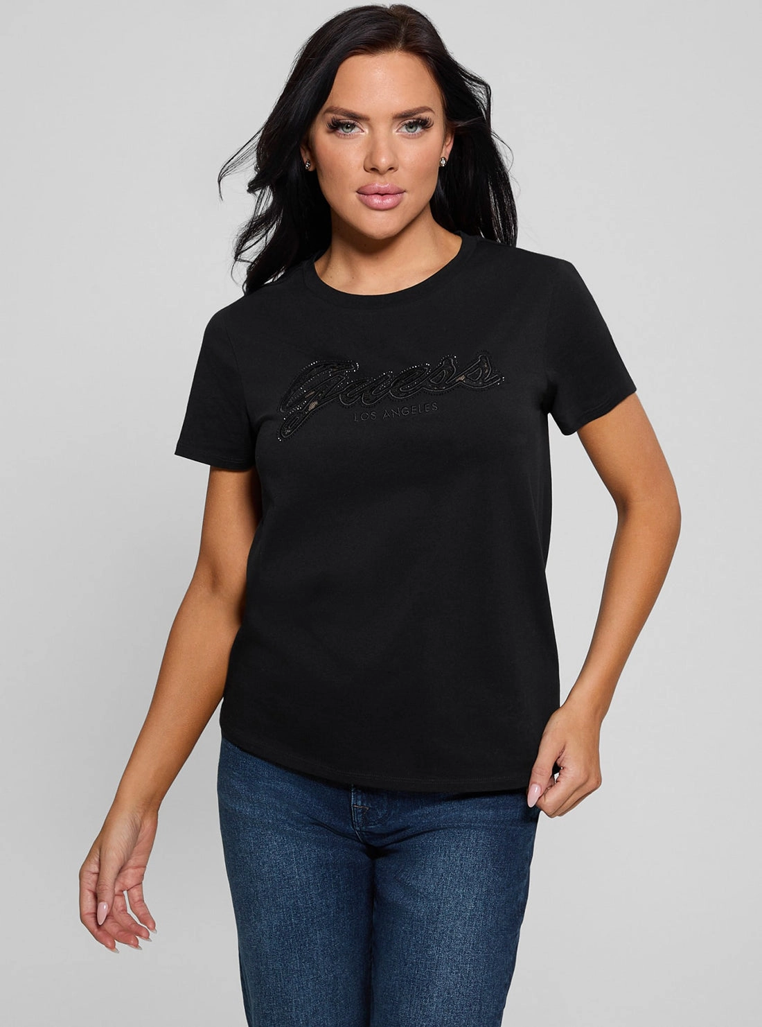 Eco Black Script Lace Logo T-Shirt