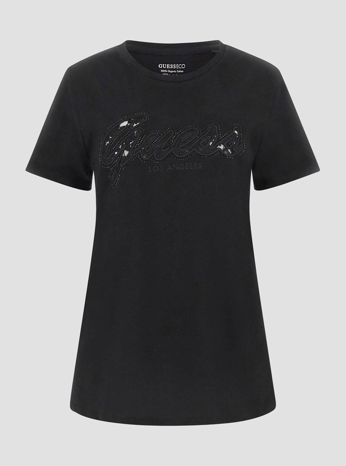 Eco Black Script Lace Logo T-Shirt