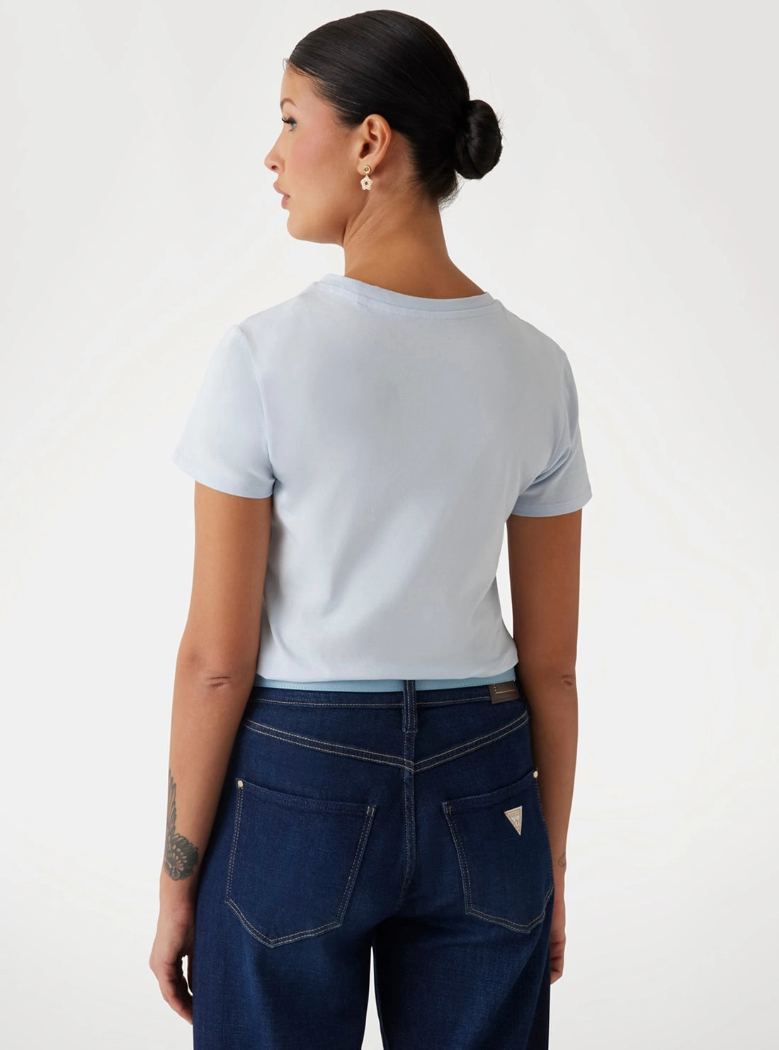 Eco Blue Script Lace Logo T-Shirt