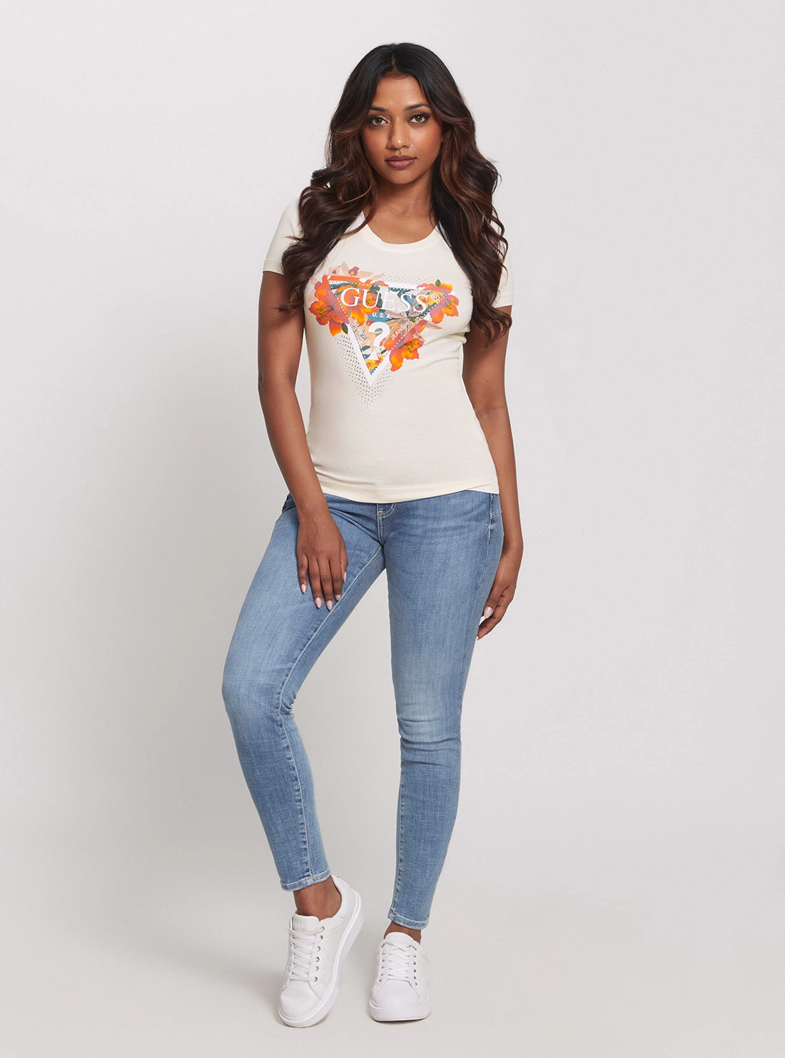 Eco Cream Tropical Triangle T-Shirt