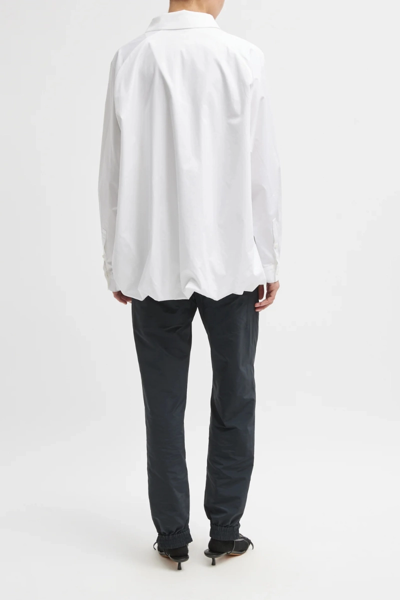 Eco Poplin Bubble Hem Shirt Jacket