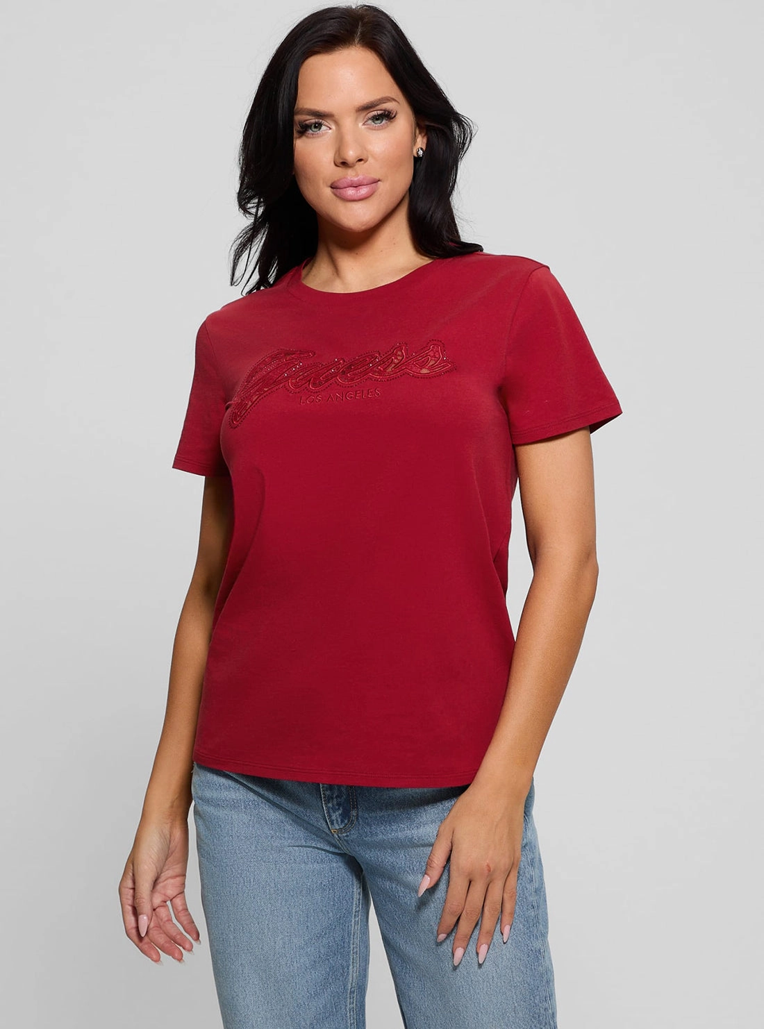 Eco Red Script Lace Logo T-Shirt