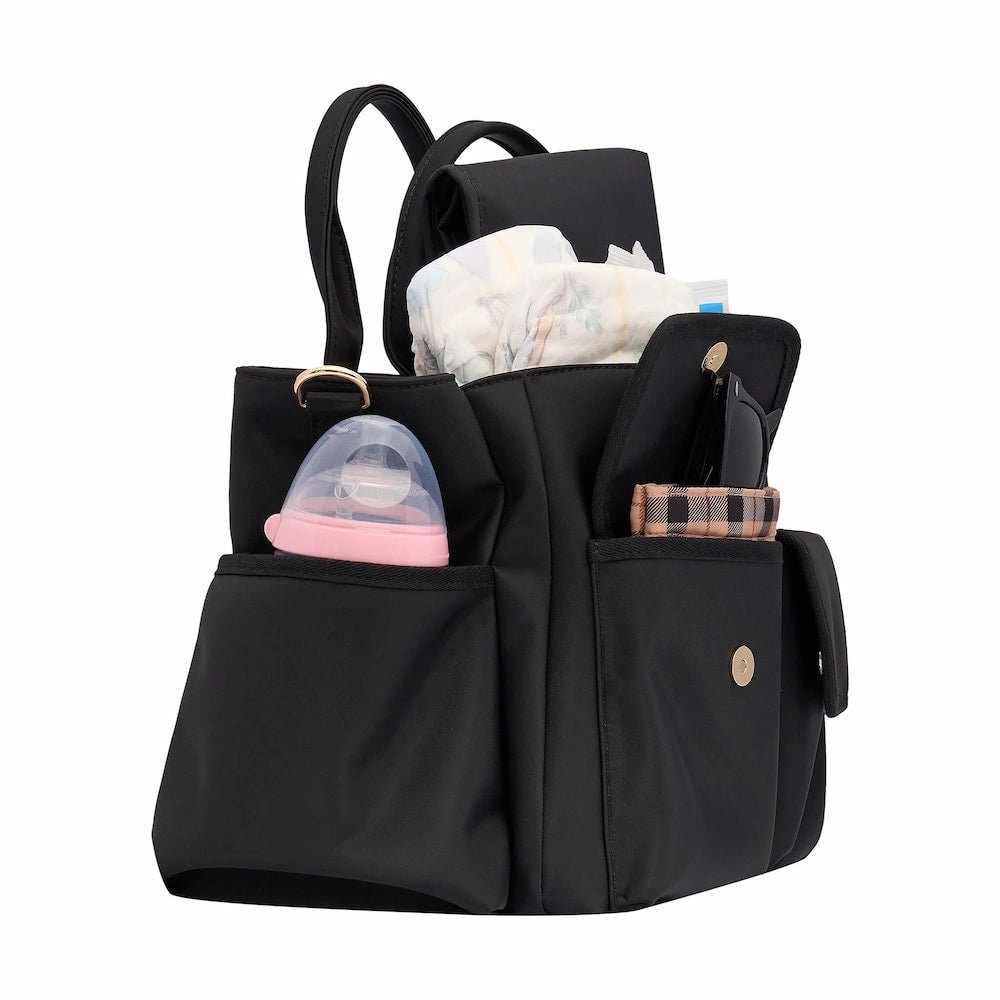 Everyday Multi-Pocket Tote Bag -- Almond Gingham