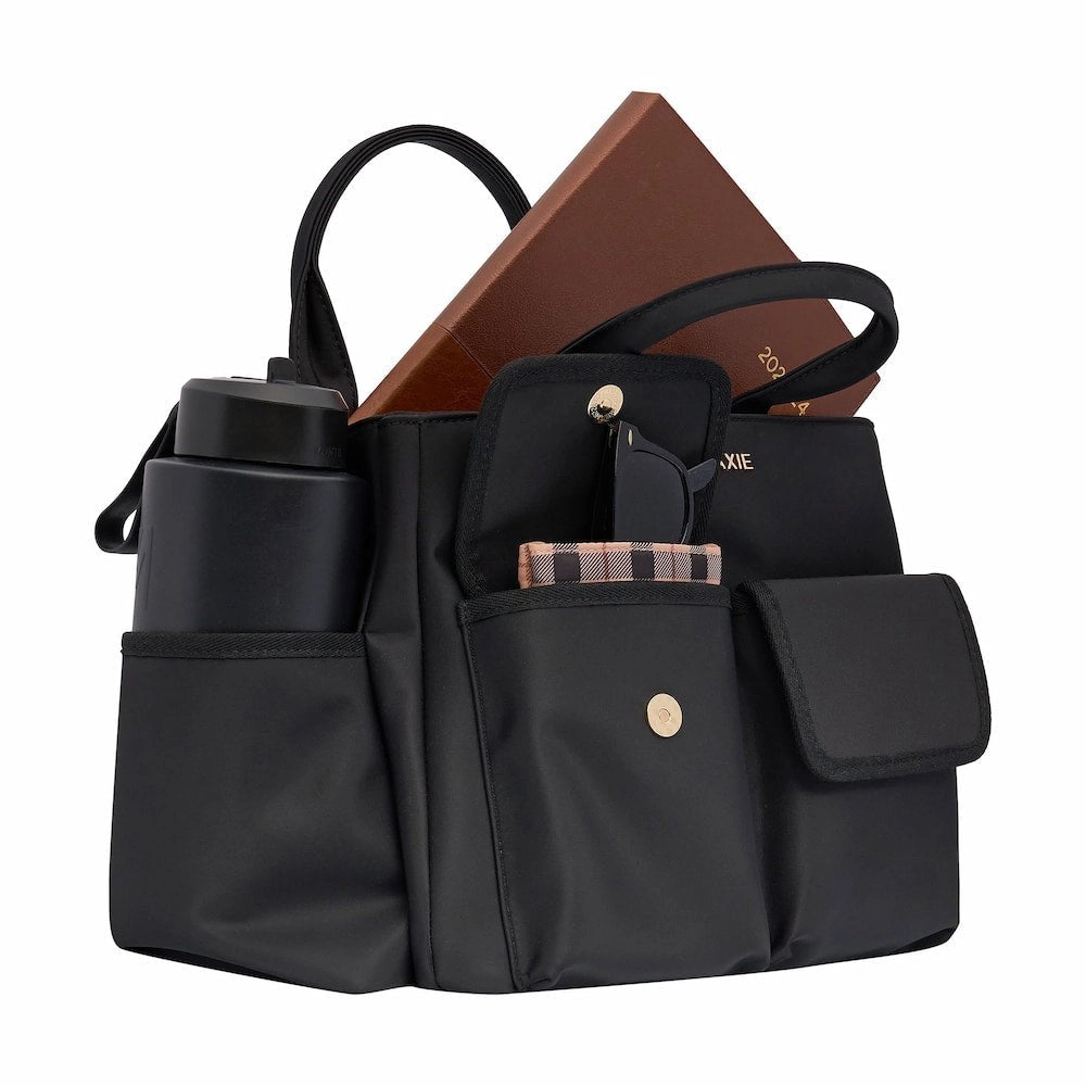 Everyday Multi-Pocket Tote Bag -- Almond Gingham