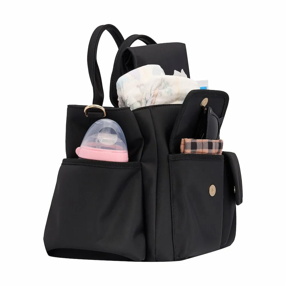 Everyday Multi-Pocket Tote Bag -- Neon Pink/Tan Floral