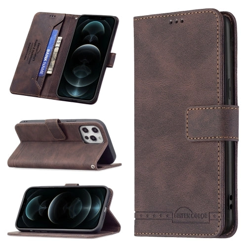 For iPhone 12 Magnetic Clasp RFID Blocking Anti-Theft Leather Case with Holder  Card Slots